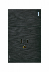 Lucek Tomacorriente BF07-N, 1 Enchufe + 1 Apagador, 110 - 250V, 15A, Negro 