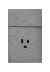 Lucek Tomacorriente BF07-P, 1 Enchufe + 1 Apagador, 110 - 250V, 15A, Plata 