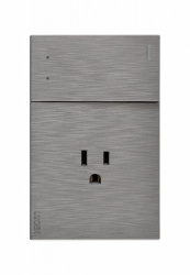 Lucek Tomacorriente BF07/3-P, 1 Enchufe + 1 Apagador, 110 - 250V, 15A, Gris 