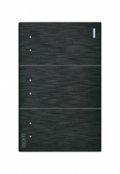 Lucek Placa con 3 Interruptores BF10-N, 120 - 250V, 16A, Negro 