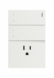 Lucek Tomacorriente BF13-B, 1 Enchufe + 2 Apagadores, 110 - 250V, 15A, Blanco 