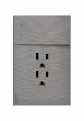 Lucek Tomacorriente BF14-P, 1 Enchufe + 2 Apagadores, 110 - 250V, 15A, Plata 