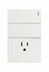 Lucek Tomacorriente BF19-B, 1 Enchufe + 2 Apagadores, 110 - 250V, 15A, Blanco 