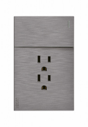 Lucek Tomacorriente BF20-P, 2 Enchufes + 1 Apagador, 110 - 250V, 15A, Gris 