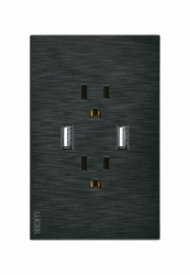 Lucek Tomacorriente BF25-N, 2 Enchufes + 2x USB-A, 110 - 250V, 15A, Negro 