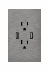 Lucek Tomacorriente BF25-P, 2 Enchufes + 2x USB-A, 110 - 250V, 15A, Plata 