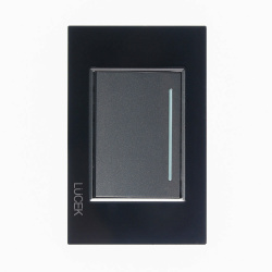 Lucek Placa con Apagador BP01-KN, 1 Interruptor, 250V, 16A, Negro Mate 