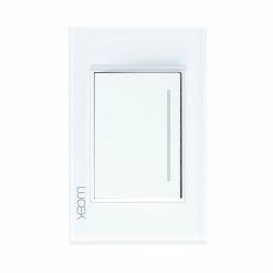 Lucek Placa con Apagador BP01/3-CCB, 1 Interruptor, 250V, 16A, Cristal Blanco 