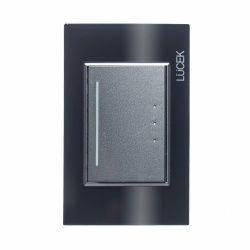 Lucek Placa con Apagador para Escalera BP01/3-CNN, 1 Interruptor, 250V, 16A, Cristal Negro 