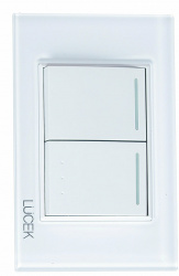 Lucek Placa con Apagador BP02/3-KB, 2 Interruptores, 250V, 16A, Blanco 