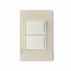 Lucek Placa de Pared BP02/3-KH, 1x Interruptor Sencillo + 1x  Interruptor Escalera, 25-275V, 16A, Hueso 