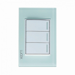 Lucek Placa con Apagador BP03-CCB, 3 Interruptores, 250V, 16A, Cristal Blanco 