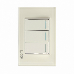 Lucek Placa con Apagador BP03/3-KH, 3 Interruptores, 127 - 250V, 16A, Hueso 