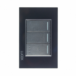 Lucek Placa con Apagador BP03/3-KN, 3 Interruptores, 127 - 250V, 16A, Negro Mate 
