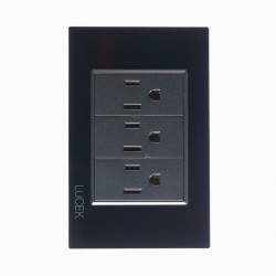 Lucek Tomacorriente BP08-CCB, 3 Enchufes, 110 - 250V, 15A, Negro 