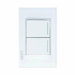 Lucek Placa con Apagador BP09-KB, 2 Interruptores, 127 - 250V, 16A, Blanco 