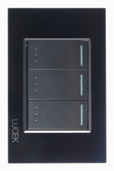 Lucek Placa con Apagador BP10-KN, 3 Interruptores, 250V, 16A, Negro 