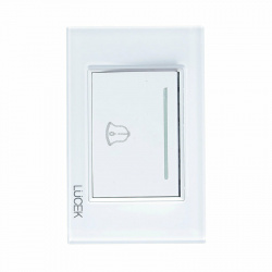 Lucek Placa con Botón de Timbre BP11-CBB, 3 Módulos, Cristal Blanco 