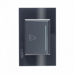 Lucek Placa con Botón de Timbre BP11-CNN, 3 Módulos, Cristal Negro 