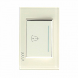 Lucek Placa con Botón de Timbre BP11-KH, 3 Módulos, Hueso 