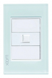 Lucek Placa de Pared BP12-CCB, RJ-45, 1 Puerto, Cristal Blanco 