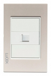 Lucek Placa de Pared BP12-CDM, RJ-45, 1 Puerto, Cristal Dorado 