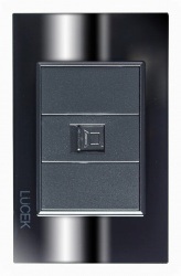 Lucek Placa de Pared BP12-CEP, RJ-45, 1 Puerto, Cristal Espejo 
