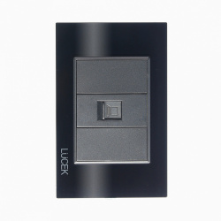 Lucek Placa de Pared BP12-CNN, RJ-45, 1 Puerto, Cristal Negro 