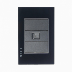 Lucek Placa de Pared BP12-KN, RJ-45, 1 Puerto, Negro 
