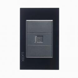 Lucek Placa de Pared BP17-CNN, RJ-11, 1 Puerto, Cristal Negro 