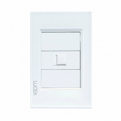 Lucek Placa de Pared BP17-KB, RJ-11, 1 Puerto, Blanco 