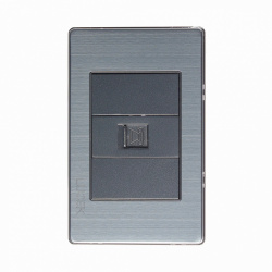 Lucek Placa de Pared BP17-M/A, 1 Puerto RJ-11, Gris 
