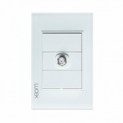 Lucek Placa de Pared BP18-CBB, Coaxial, 1 Puerto, Cristal Blanco 