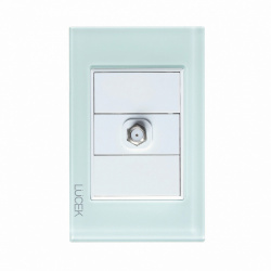 Lucek Placa de Pared BP18-CCB, 1 Puerto Coaxial, Blanco 