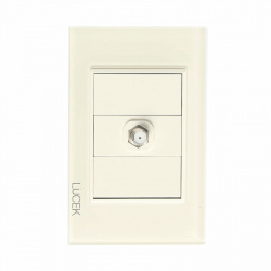 Lucek Placa de Pared BP18-KH, Coaxial, 1 Puerto, Hueso 