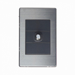 Lucek Placa de Pared BP18-M/A, 1 Puerto Coaxial, Gris 