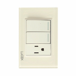 Lucek Tomacorriente BP19-KH, 1 Enchufe + 2 Apagadores, 110 - 250V, 16A, Marfil 