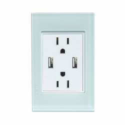 Lucek Tomacorriente BP25-CCB, 2 Enchufes + 2x USB-A, 110 - 250V, 15A, Blanco 