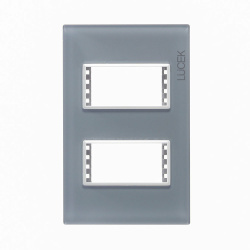 Lucek Placa de Pared PP020-KG, 2 Puertos, Gris 