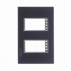 Lucek Placa de Pared PP020-KN, 2 Puertos, Negro 