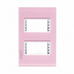 Lucek Placa de Pared PP020-KP, 2 Puertos, Rosa 