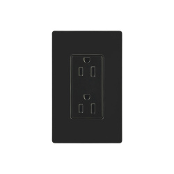 Lutron Tomacorriente CAR-15-BL-S, 2 Enchufes, 120V, 15A, Negro 