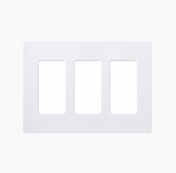 Lutron Placa de Pared CW3WH, 3 Puertos, Blanco 