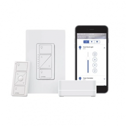 Lutron Kit Hub Smart PBDGPKG1W, Inalámbrico, WiFi, Blanco, Compatible con Siri/Alexa/Google Home 