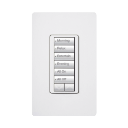 Lutron Teclado Seetouch Hibrido RRDHN6BRLWH, 6 Botones, Gris 