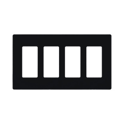 Lutron Placa de Pared 4 Espacios, Negro 