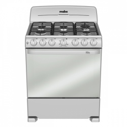Mabe Estufa y Horno de Gas EM7647BSIS1, 4 Quemadores Estándar, 2 Quemadores Jumbo, Plata 