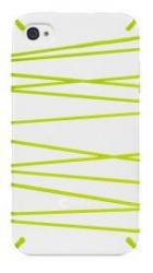 Macally Funda Protectora para iPhone 4/4s, Verde/Blanco 
