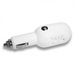Macally Transmisor FM y Cargador para iPhone/iPod, Blanco 
