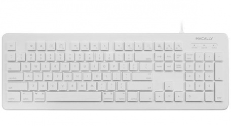 Teclado Macally MKEYX, Alámbrico, USB, Blanco (Inglés) 